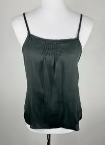 Grade & Gather Sage Green Pleated Satin Cami Tank Top Size Small