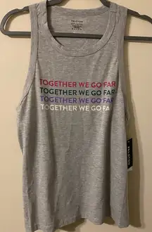 NWT New Womens Peloton Together We Go Far Go-To Racerback Tank‎ Top Gray Small