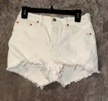 Levi’s 501 White Button Fly High rise Jean Shorts Size 28 #750