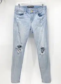 Express mid rise deconstructed jegging casual comfy everyday sz 6