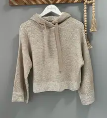 Ruby Moon tan cropped pullover sweater hoodie Size Small