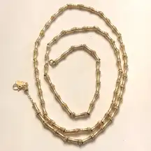 Vintage Signed Monet Gold Tone Chain Beaded Necklace