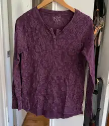 Purple Floral Thermal Shirt