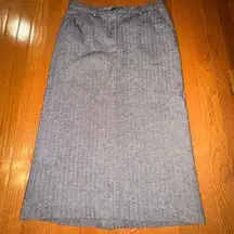 Vintage L.L.Bean Classic Fit long A line Skirt size 8 Petite grey cotton