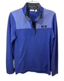 LL Bean Women's Purple 1/4 Button Pullover Sweat Shirt Size Small