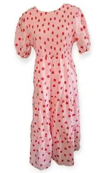 New Petal And Pup Midi Dress Gasal Tiered Smocked Polka Dots Bump Friendly