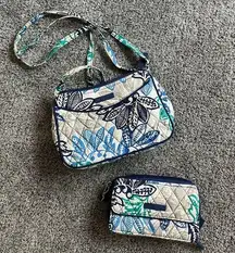 Vera Bradley All in One Wristlet Wallet & Crescent Crossbody Purse