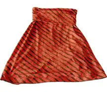 The North Face Orange A-Line Mini Skirt with Ruched Detail