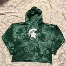 NWOT Michigan State University Spartans Tie Dye Hoodie Sweatshirt Size Large