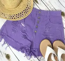 🌴BONGO Vintage High Rise Ripped Purple Shorts