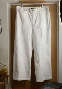 Brass White Wide-Leg Pants.  Size-18