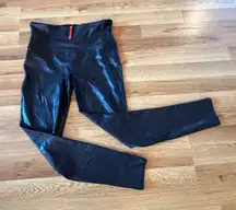 Spanx Faux Leather Leggings‎ Black Large Tall Style 24370 High Rise Shaping