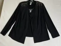 Alex Evenings Womens 2X 2 Piece Set Tank Top Jacket Black Embellished‎ NEW Party