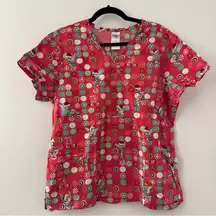Disney Tinkerbell Scrubs More Nice Than Naughty! Holiday Medical Size Large L