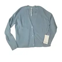 Lululemon Athletica size 10 merino wool blend powder Blue Cardigan new
