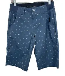 Flylow Women's Tia Shorts Night Blue Horse Horseshoe Print Size 4 Athletic Short