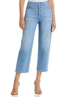 Veronica Beard Crosbie Crop Wide Leg High Rise Jeans