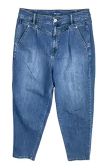 Inc Denim Tapered Baggy Jeans Pleats Size 12 Light/Medium Wash