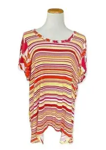 Womene Rebecca Malone Multi-Colored Stripe Top - Sz 1x