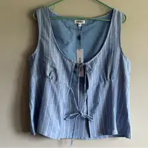 Vigoss Blue Striped Women's Open Front Top Size XL