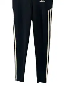 Adidas Leggings Womens Size Medium Black 3-Stripes Jogging Gym Yoga Athleisure