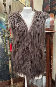 Women's Unbranded Brown Faux Fur Vest M