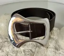 ANTHROPOLOGIE Statement Buckle Belt in Brown Size Small NWOT