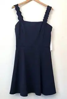 NEW NWT CITY VIBE Solid Navy Blue Fit Flare Mini Event Party Dress JUNIORS 15