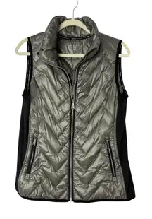 Calvin Klein Performance Puffer Vest Women L Green Premium Down Filling Pockets