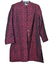 Vintage Chico's Design Red-Black Button Down Coat