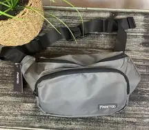 Freetoo Gray & Black Waist Travel Sport Bag Adjustable Fanny Pack NEW