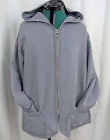 Ladies' Vintage Distressed LL Bean Sweatshirt Hoodie Cardigan Large