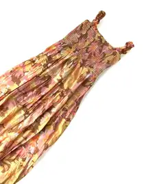 Billabong Sunrise Printed Maxi‎ Dress Floral Beachy Cottagecore Smocked Medium