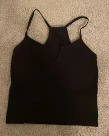 Black ribbed tank