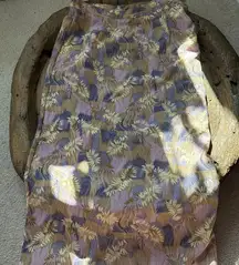 Sag Harbor vintage lightweight tropical print A-line maxi skirt women's small