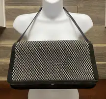 by Elliott Luka Black Shoulder Purse Black and White Houndstooth Pattern
