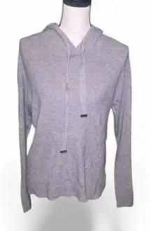 Cyrus Gray Hoodie Pullover Sweater Drawstrings V-neck Size small Excellent condition Armpit to armpit measures 20 inches  Shoulder to hem measures 24 inches  Rayon polyester nylon