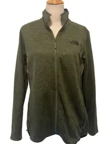 The North Face Womens Fleece Jacket Green Zip Up Long Sleeve Size XL