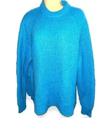 Weekday waffle knit oversized sweater blue sky size small