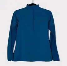 Nike Dri-Fit Pullover Sweatshirt Medium Mock Neck Running  Quarter Zip Blue