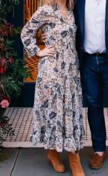 Roller Rabbit Maribelle Klara Floral Tiered Maxi Dress Sz S