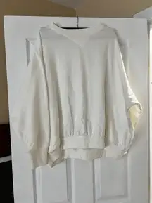 White Cropped  Sweatshirt