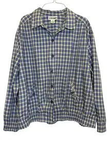 Vintage Alfred Dunner Blue Gingham Button-Up Jacket – Size 16