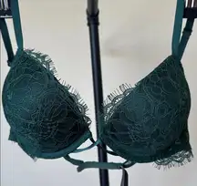 Victoria‎ Secret Emerald Green Lace Bra Size 34B bombshell