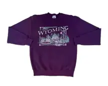 Jerzees Vintage 90s Wyoming Winter Purple Crewneck Sweater