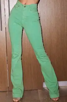 REVICE DENIM Green Venus Flares