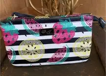 BETSEY JOHNSON DOUBLE POUCH STRIPED WATERMELON STRAWBERRY WRISTLET