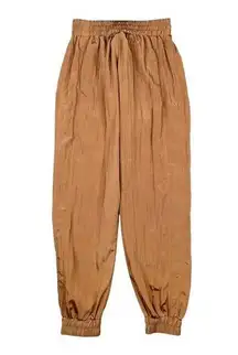 MISA Los Angles Lightweight Joggers Size XS Brown Crinkle Texture Windbreaker