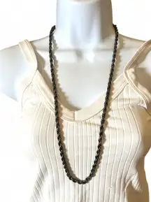 Cabi Rope Chain Necklace Dark Metal Bronze Brown High Quality Long