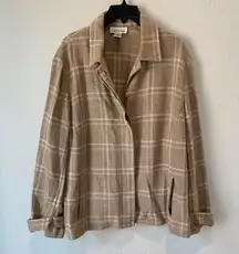 Plaid Wool Blend Shacket Size 18